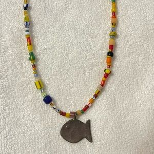 Boho Style Beaded Fish Choker Necklace
